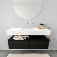 Mondiaz ALAN 120cm badmeubel onderkast urban 2 lades Vrijhangende wastafel cloud midden zonder kraangat kleur talc A45311UBM2M49306TA0