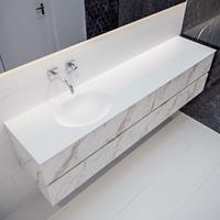 Mondiaz VICA 200cm badmeubel carrara 4 lades wastafel moon links zonder kraangat PC75341708