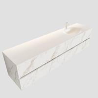 Mondiaz VICA 200cm badmeubel carrara 4 lades wastafel moon rechts met 1 kraangat PC75341712