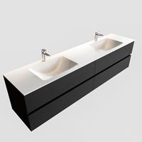 Mondiaz VICA 200cm badmeubel urban 4 lades wastafel cloud dubbel met 2 kraangaten PC75341707