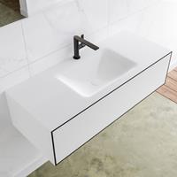 Mondiaz LAGOM 110cm badmeubel solid surface urban 1 lade Wastafel cloud midden 1 kraangat M64113UBM1M35145C