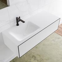 Mondiaz LAGOM 110cm badmeubel solid surface urban 1 lade Wastafel cloud links 1 kraangat M64114UBM1M35146L