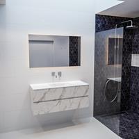 Mondiaz VICA 120cm badmeubel carrara 2 lades wastafel cloud midden zonder kraangat PC75341590