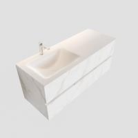Mondiaz VICA 120cm badmeubel carrara 2 lades wastafel cloud links met 1 kraangat PC75341595