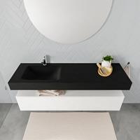 Mondiaz ALAN 150cm badmeubel onderkast talc 1 lade Vrijhangende wastafel cloud links 1 kraangat kleur urban A45310TAM1M49319UB1
