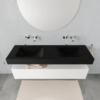 Mondiaz ALAN 150cm badmeubel onderkast talc 1 lade Vrijhangende wastafel cloud dubbel zonder kraangat kleur urban A45310TAM1M49321UB0