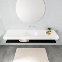 Mondiaz ALAN 200cm badmeubel solid surface planchet urban Vrijhangende wastafel cloud midden zonder kraangat kleur talc M49860UB0M49579TA0