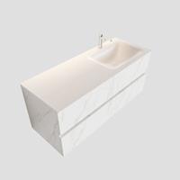 Mondiaz VICA 120cm badmeubel carrara 4 lades wastafel cloud rechts met 1 kraangat PC75341617