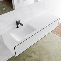 Mondiaz LAGOM 140cm badmeubel solid surface urban 2 lades Wastafel cloud links 1 kraangat M64145UBM1M35201L