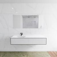 Mondiaz LAGOM 160cm badmeubel solid surface urban 2 lades Wastafel cloud links 1 kraangat M64153UBM1M35229L