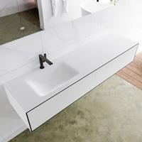 Mondiaz LAGOM 170cm badmeubel solid surface urban 2 lades Wastafel cloud links 1 kraangat M64157UBM1M63017L