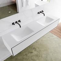 Mondiaz LAGOM 170cm badmeubel solid surface urban 2 lades Wastafel cloud dubbel zonder kraangat M64159UBM0M63019D