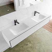 Mondiaz LAGOM 170cm badmeubel solid surface urban 2 lades Wastafel cloud dubbel 2 kraangaten M64159UBM2M63019D