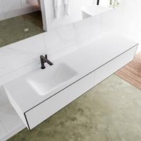 Mondiaz LAGOM 180cm badmeubel solid surface urban 2 lades Wastafel cloud links 1 kraangat M64161UBM1M63021L