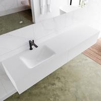 Mondiaz LAGOM 190cm badmeubel solid surface talc 2 lades Wastafel cloud links 1 kraangat M64165TAM1M63025L