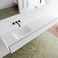 Mondiaz LAGOM 190cm badmeubel solid surface urban 2 lades Wastafel cloud links zonder kraangat M64165UBM0M63025L