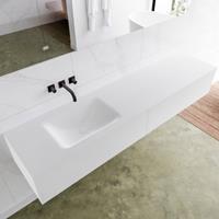 Mondiaz LAGOM 190cm badmeubel solid surface talc 2 lades Wastafel cloud links zonder kraangat M64165TAM0M63025L