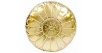 Poufs&Pillows Leren Poef - goud - Handgemaakt en stijlvol - Gevuld geleverd - 