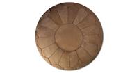 Poufs&Pillows Premium Leren Poef Naturel - Handgemaakt en stijlvol - Gevuld geleverd - 