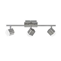 realityleuchten Led Deckenstrahler roubaix 3 flammig Silber matt mit Schirmen in Weiß 48cm breit