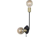 Nordlux Josefine 48941003 Wandlamp E27 Zwart (mat), Messing