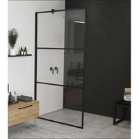 Riho Grid douchewand 90x200cm zwart profiel en helder glas GB4090000