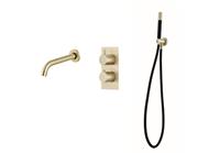 saniclear Brass Pro inbouw badkraan geborsteld messing / mat goud