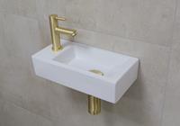 mueller Mini Rhea fonteinset met gouden kraan en toebehoren links