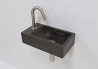 lambinidesigns Lambini Designs Recto links natuursteen fonteinset met RVS gebogen fonteinkraan en toebehoren