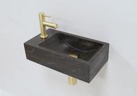 lambinidesigns Lambini Designs Recto links natuursteen fonteinset met gouden kraan en toebehoren