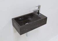 lambinidesigns Lambini Designs Recto rechts natuursteen fonteinset met Chroom kraan en toebehoren