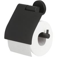 Tiger toiletrolhouder Boston zwart met klep