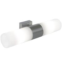 Nordlux Tangens Dubbel Wandlamp Glas Metaal Geborsteld Staal