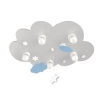 Waldi Plafondlamp wolken grijs met wolken en sterren 5 spots