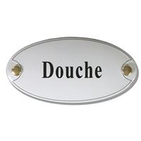 Emaille deurbord ovaal Douche