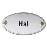 Emaille deurbord ovaal Hal