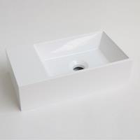 INK Contra Fontein - 40x22x10cm - wasbak rechts - 0 kraangaten - polystone wit glans 3403021