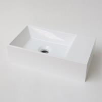 INK Contra Fontein - 40x22x10cm - wasbak links - 0 kraangaten - polystone wit glans 3403041