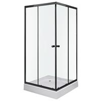 kerra Olga Square Black 80 douchecabine vierkant incl. douchebak 80x80 zwart