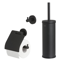 Tiger accessoireset Boston - toiletborstel met houder vrijstaand - Toiletrolhouder - Haak â€“ Zwart