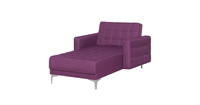 Beliani Chaise longue stof paars ABERDEEN