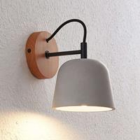 Lindby Kalinda wandlamp met betonkap en hout