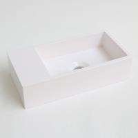 INK Versus Fontein - 36x18x9cm - wasbak rechts - 0 kraangaten - polystone wit glans 3404100