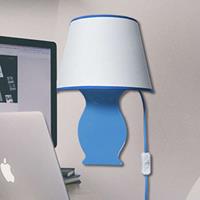 Eurokeramic Keramiek-wandlamp A184 met stoffen kap, blauw