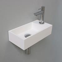 Douche Concurrent Fonteinset INK Versus Rechthoek Rechts 36x18x9cm Polystone Mat Wit Toiletkraan Sifon Plug Glans Chroom