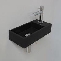 Douche Concurrent Fonteinset INK Versus Rechthoek Rechts 36x18x9cm Quartz Zwart Toiletkraan Sifon Plug Glans Chroom