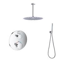 grohe Grohtherm inbouw doucheset met 20cm regendouche en plafondarm rond