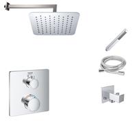 grohe Grohtherm inbouw doucheset met 20cm regendouche en wandarm rechthoekig