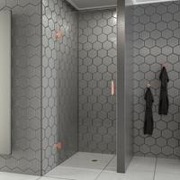 saniclear Modern Copper profielloze douchedeur 70x200 geborsteld koper