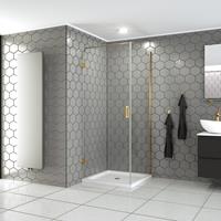 saniclear Modern Brass douchecabine 90x70 met 70cm deur geborsteld messing